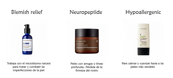 L&iacute;neas Perricone MD Blemish Relief, Neuropeptide e Hypoallergenic 