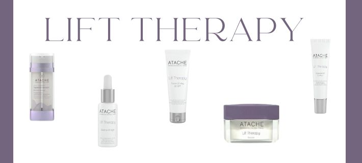 productos de la l&iacute;nea Lift Therapy de Atache para reafirmar y combatir la flacidez