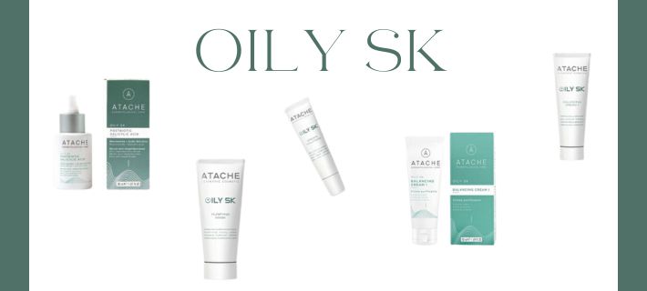 productos de la l&iacute;nea Oily SK de Atache para piel grasa y con tendencia acneica